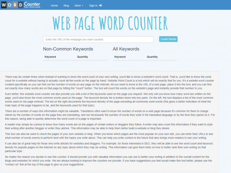 Webpage word counter